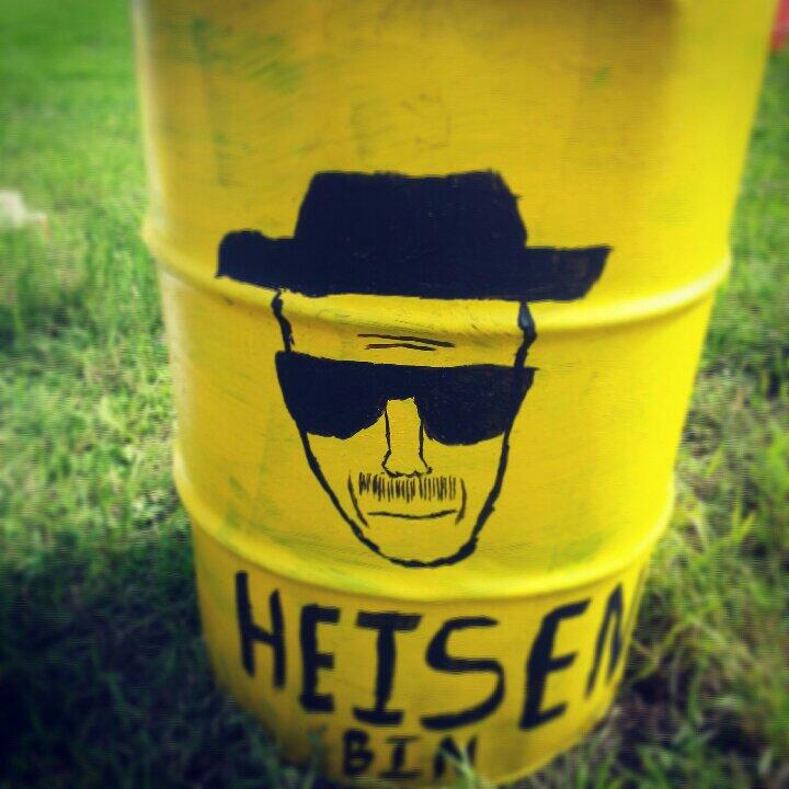 glastonbury charity bins 2014 breaking bad heisenberg heisenbin