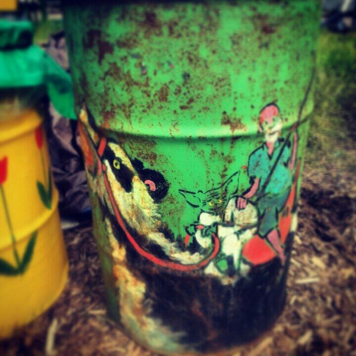 glastonbury charity bins 2013 eavis badger yoda