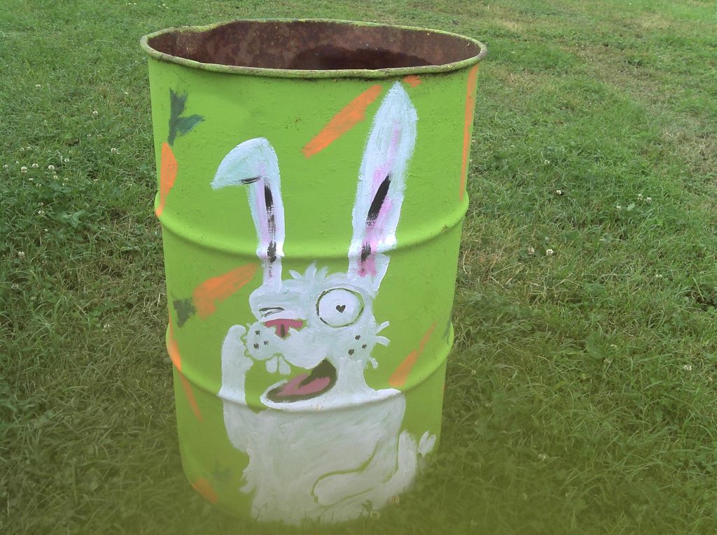 glastonbury charity bins 2013 scary bunny