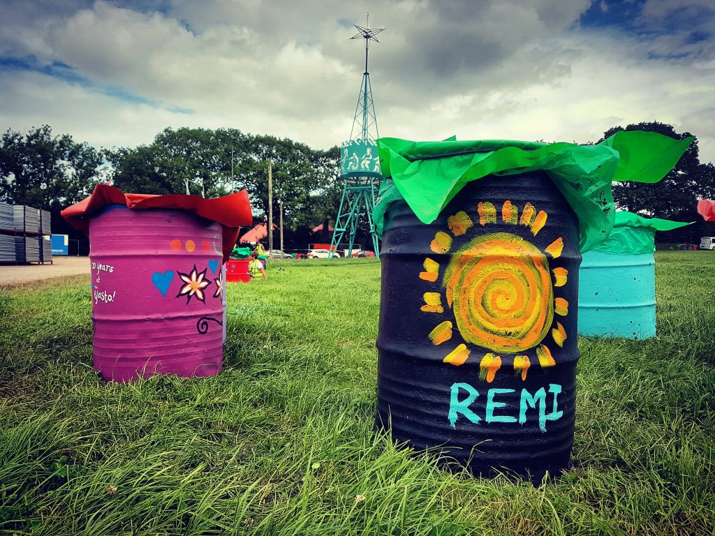 glastonbury charity bins 2017 remi sun