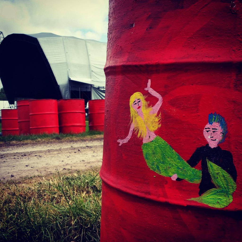 glastonbury charity bins 2015 punk and mermaid