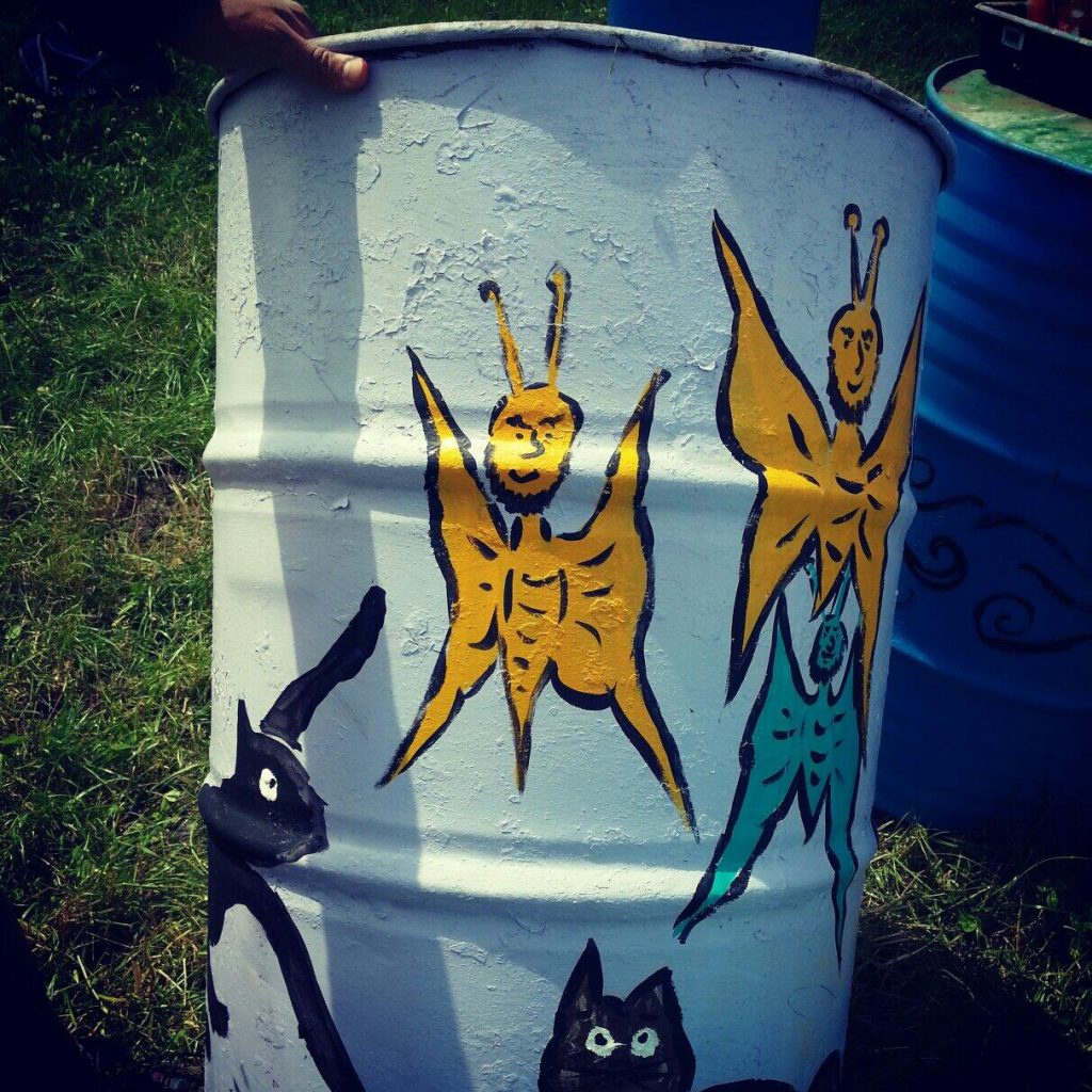 glastonbury charity bins 2014 michael eavis butterflies
